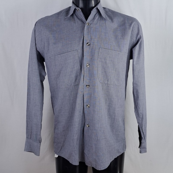 1999 Burberry USA Small gray casual preppy office button-down shirt - Picture 2 of 6